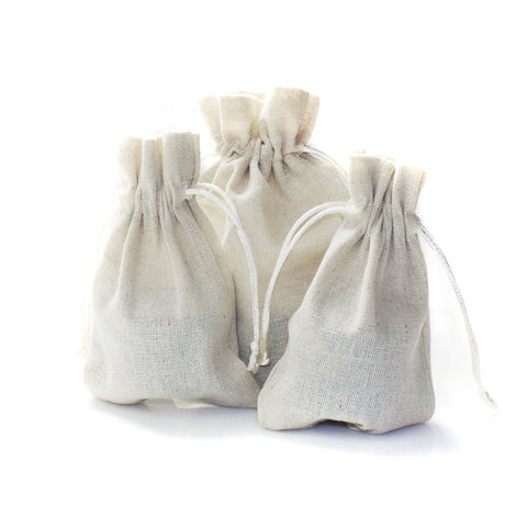 Linen Drawstring Bags With Nylon Cords (25 Pack)