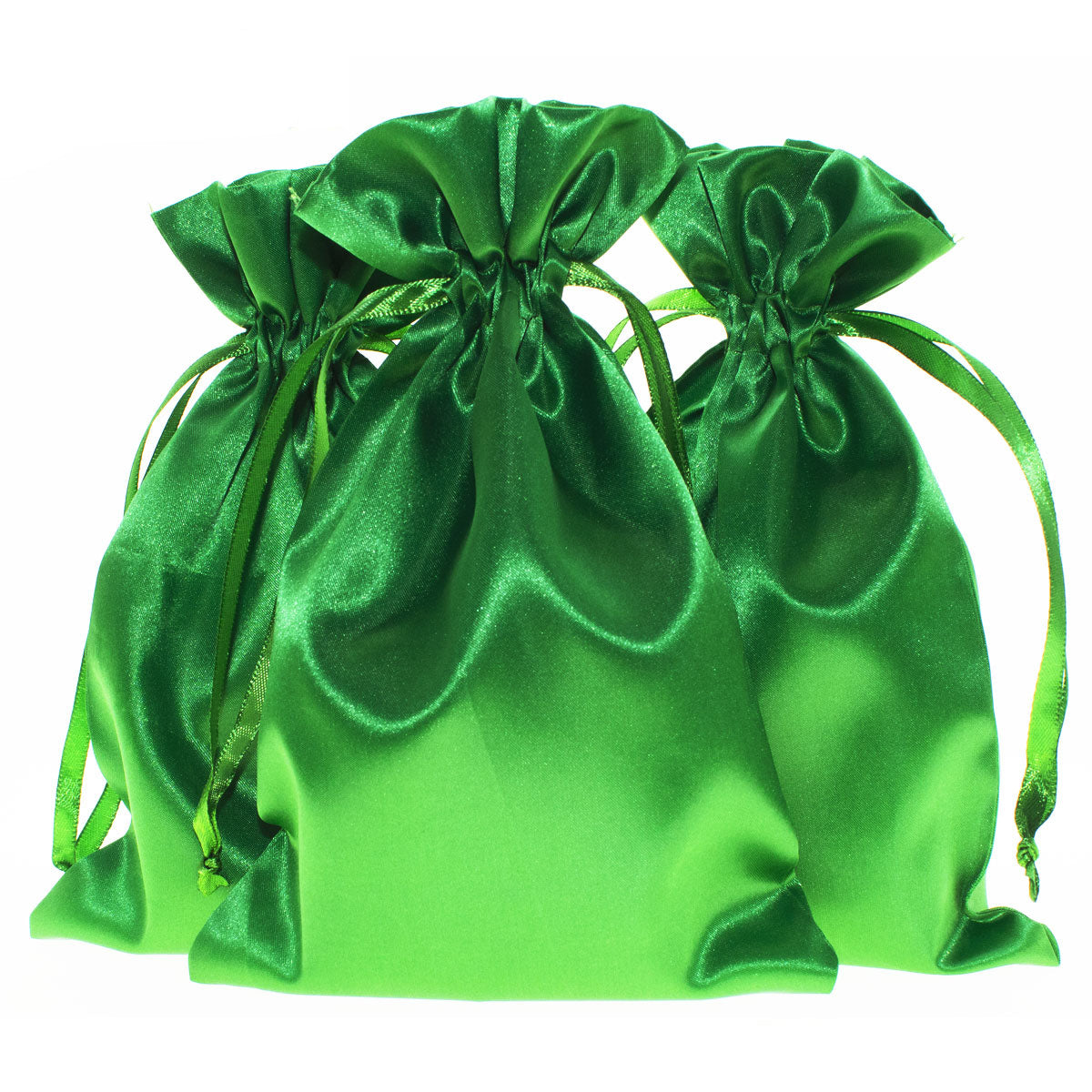 Knitial Green Satin Bags