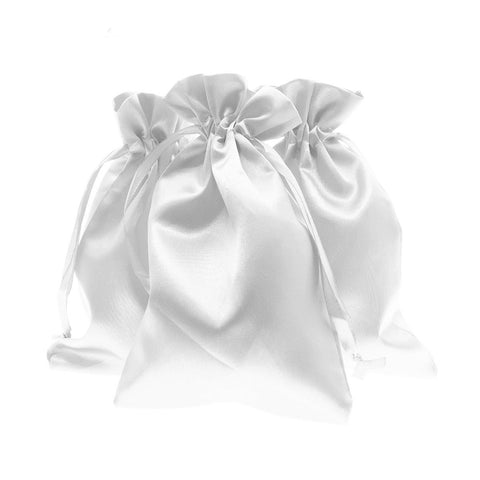 Knitial White Satin Bags