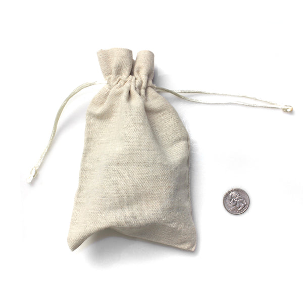 Linen Drawstring Bags With Nylon Cords (25 Pack)