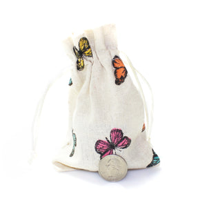 Linen and Bags Butterfly Print Shape Linen Bags (4x6)