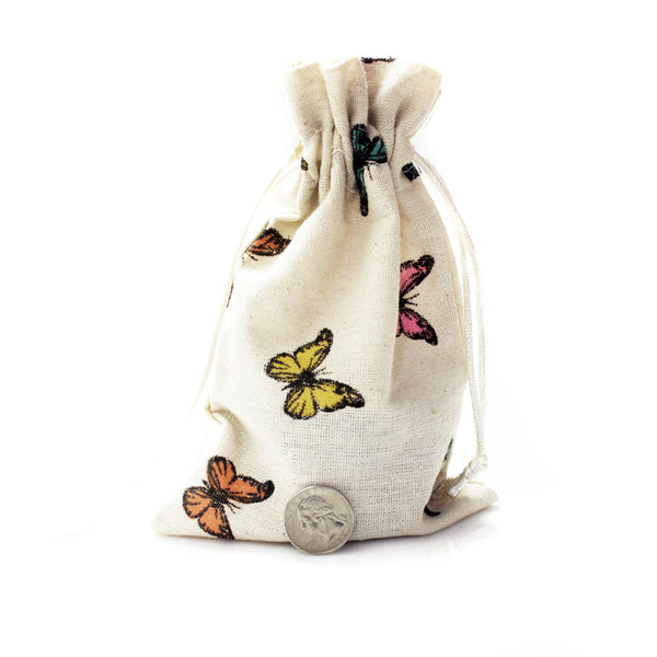 Linen and Bags Butterfly Print Shape Linen Bags (5x8)