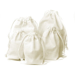 Knitial Brand Cotton Muslin Drawstring Bags (25 Pack)