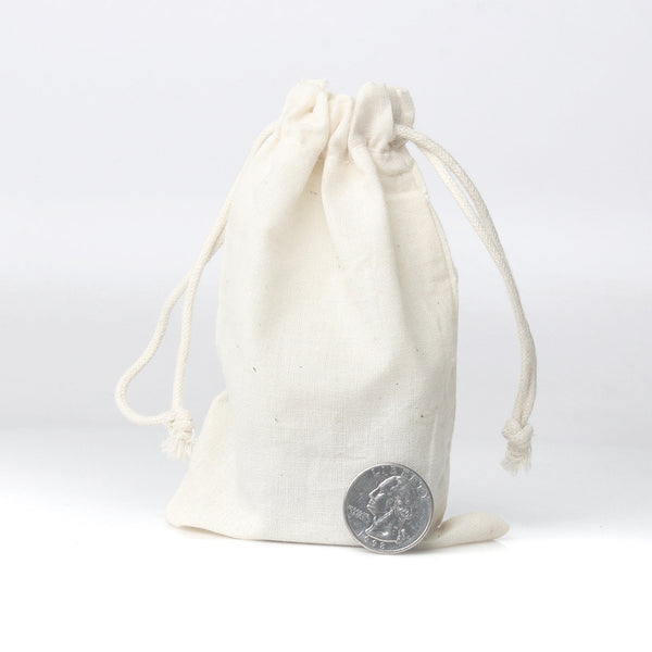 Knitial Brand Cotton Muslin Drawstring Bags (25 Pack)