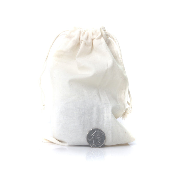 Knitial Brand Cotton Muslin Drawstring Bags (25 Pack)