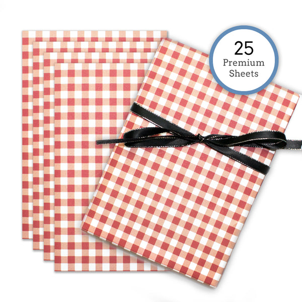 Premium Gingham Wrapping Paper Gift Sheets 20" x 28"