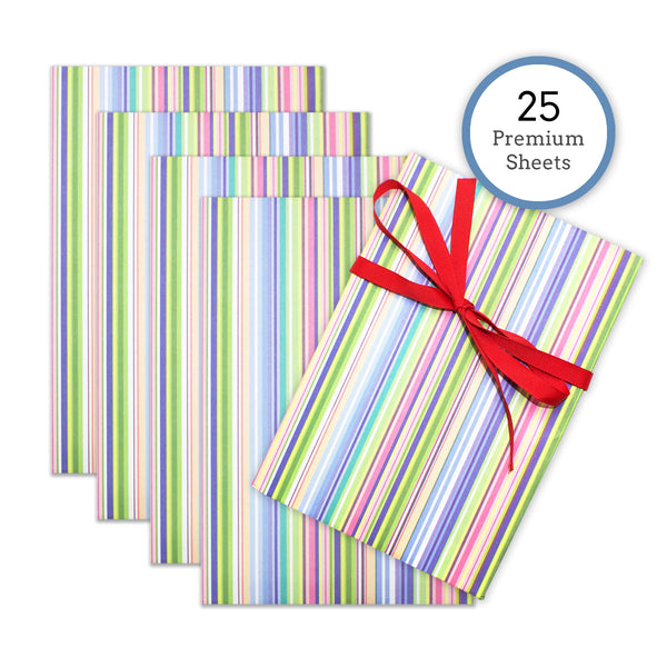 Premium Striped Wrapping Paper Gift Sheets 20" x 28"
