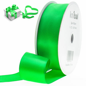Knitial Double Faced Green Satin Ribbon 1-1/2" x 50 Yards