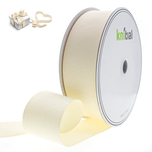 Knitial Ivory Grosgrain Ribbon 1-1/2" x 50 Yards
