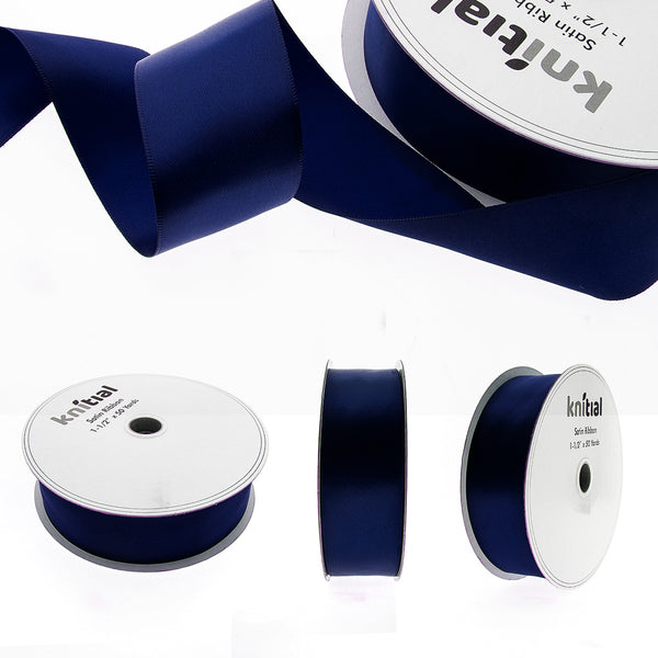 Knitial Satin Ribbon Navy Blue All Angles