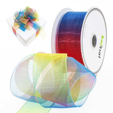 Knitial Rainbow Organza Roll 1-1/2" x 50 Yards