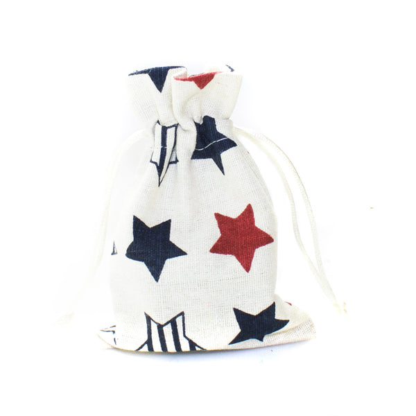 Linen Stars Print Favor Bags (25 Pack)