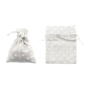 Polka Dot Linen Drawstring Bags